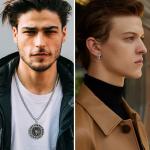 Viking Runes Wolf Pendant Necklace and Earrings Set