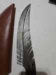 Hand Forged Viking Feather Knife with Wood Handle