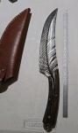 Hand Forged Viking Feather Knife with Wood Handle