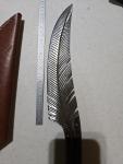 Hand Forged Viking Feather Knife with Wood Handle