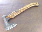 Engraved Viking Bearded Hatchet - Custom Carbon Steel