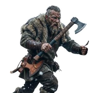 Custom Handmade Viking Battle Axe with Leather Sheath