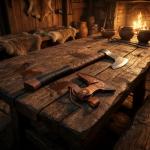 Custom Handmade Viking Battle Axe with Leather Sheath