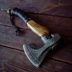 Hand-Forged Nordic Runes Viking Throwing Axe
