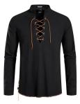 Men's Vintage Viking Costume Lace Up Shirt XL