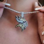 Minnesota Vikings Gold Plated Football Necklace Charm