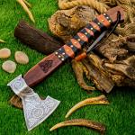 Carbon Steel Viking Tomahawk Axe with Sheath