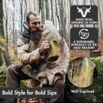 Viking Horn Mug with Fenrir Engraving - Gift Bag