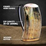 Viking Horn Mug with Fenrir Engraving - Gift Bag