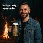 Viking Horn Mug with Fenrir Engraving - Gift Bag