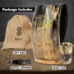 Viking Horn Mug with Fenrir Engraving - Gift Bag