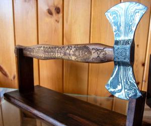 Hand Forged Damascus Steel Viking Throwing Axe