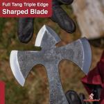 Personalized Viking Triple Edge Throwing Axe with Sheath