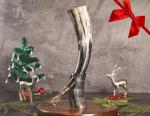 Viking XL Drinking Horn with Fenrir Wolf Tip