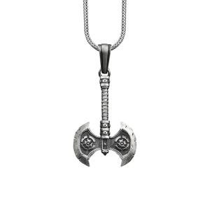 Viking Battle Axe Necklace in Sterling Silver