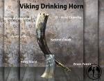Viking XL Drinking Horn with Fenrir Wolf Tip