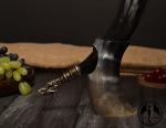 Viking XL Drinking Horn with Fenrir Wolf Tip