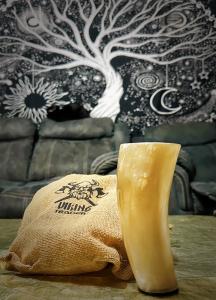 Viking Horn Mug with Burlap Pouch