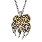 Gold PVD Norse Bear Claw Viking Necklace