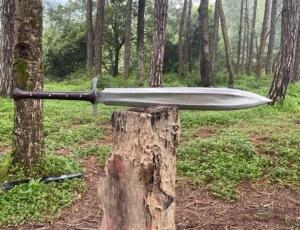 Custom Carbon Steel Viking Survival Machete - 36