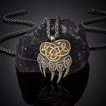 Gold PVD Norse Bear Claw Viking Necklace