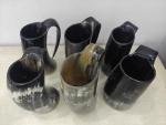 Medieval Viking Horn Mug Set - 6 Pieces