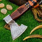 Carbon Steel Viking Tomahawk Axe with Sheath