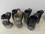 Medieval Viking Horn Mug Set - 6 Pieces