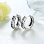 Men's Sterling Silver Viking Hoop Earrings