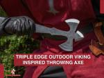 Personalized Viking Triple Edge Throwing Axe with Sheath