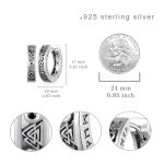 Men's Sterling Silver Viking Hoop Earrings