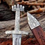 Damascus Steel Viking Sword with Wooden Handle