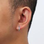 Men's Sterling Silver Viking Hoop Earrings