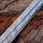 Damascus Steel Viking Sword with Wooden Handle