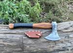 Viking Hatchet Axe with Eagle Design and Sheath