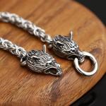 Fenrir Viking Wolf Head Stainless Steel Bracelet