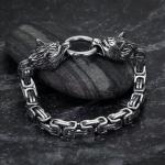 Fenrir Viking Wolf Head Stainless Steel Bracelet