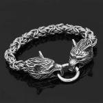 Fenrir Viking Wolf Head Stainless Steel Bracelet