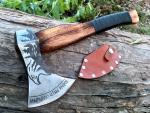 Viking Hatchet Axe with Eagle Design and Sheath