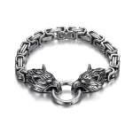 Fenrir Viking Wolf Head Stainless Steel Bracelet
