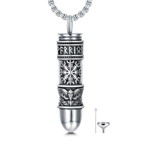 Viking Compass Eagle Urn Necklace for Ashes