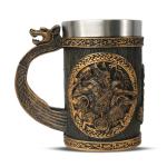 Viking Runes Mjolnir Beer Tankard - 20oz Steel