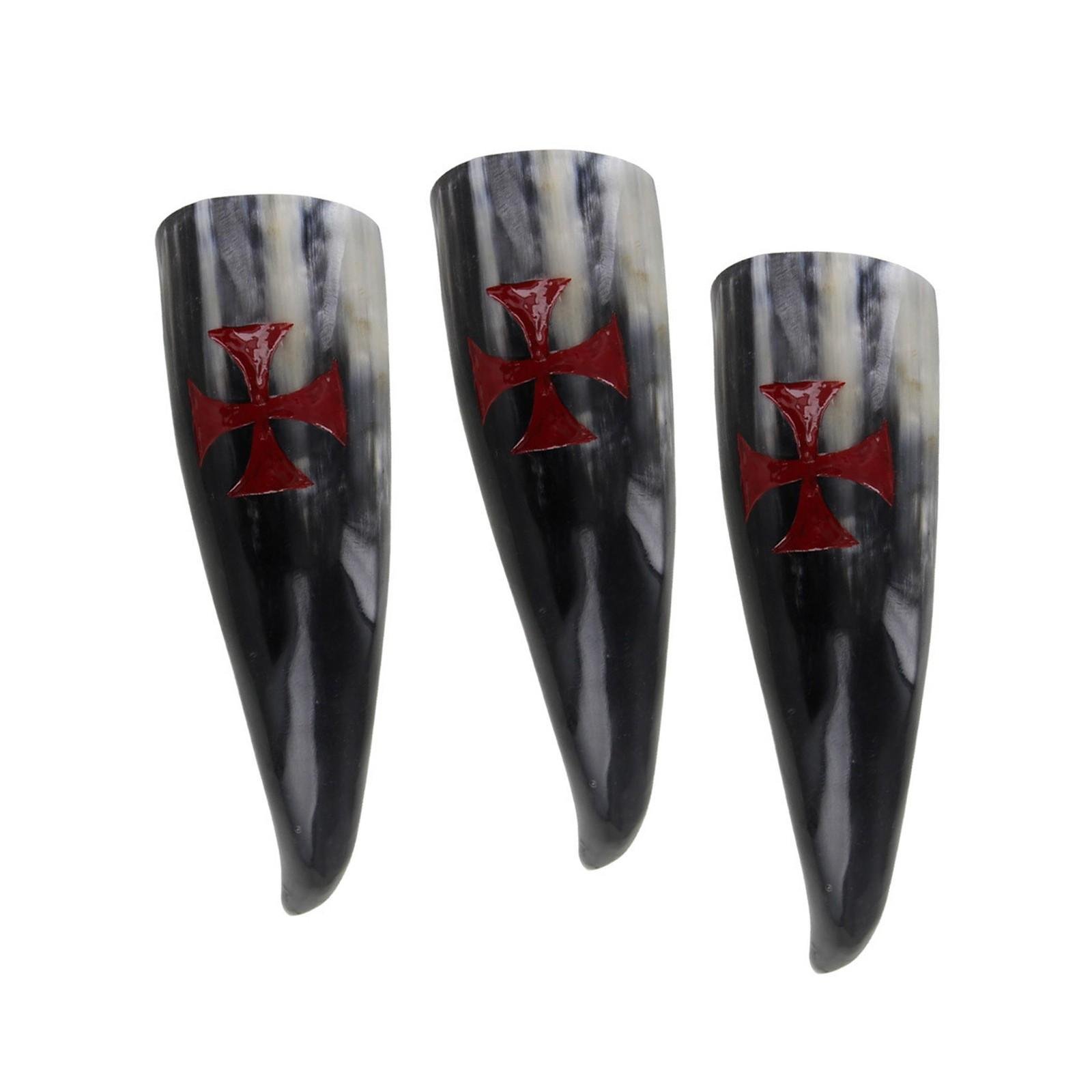 Knights Templar Set of 3 Drinking Horns