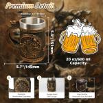 Viking Runes Mjolnir Beer Tankard - 20oz Steel