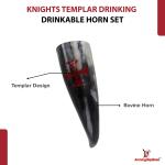 Knights Templar Set of 3 Drinking Horns