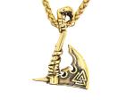Gold Viking Axe Necklace with 22” Chain