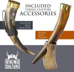 Viking Drinking Horn with Beer Opener Stand