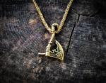 Gold Viking Axe Necklace with 22” Chain