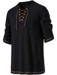 Men's Black Lace-Up Renaissance Pirate Shirt XL
