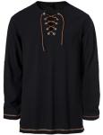 Men's Black Lace-Up Renaissance Pirate Shirt XL